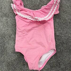 Janie and Jack Pink Swimsuit with Ruffle Detail size 3t